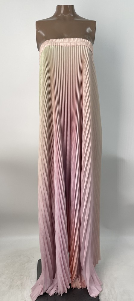 L'IDEE Women's Strapless Gown Watermelon Ombre Size 12 Bisous Full Length Slip