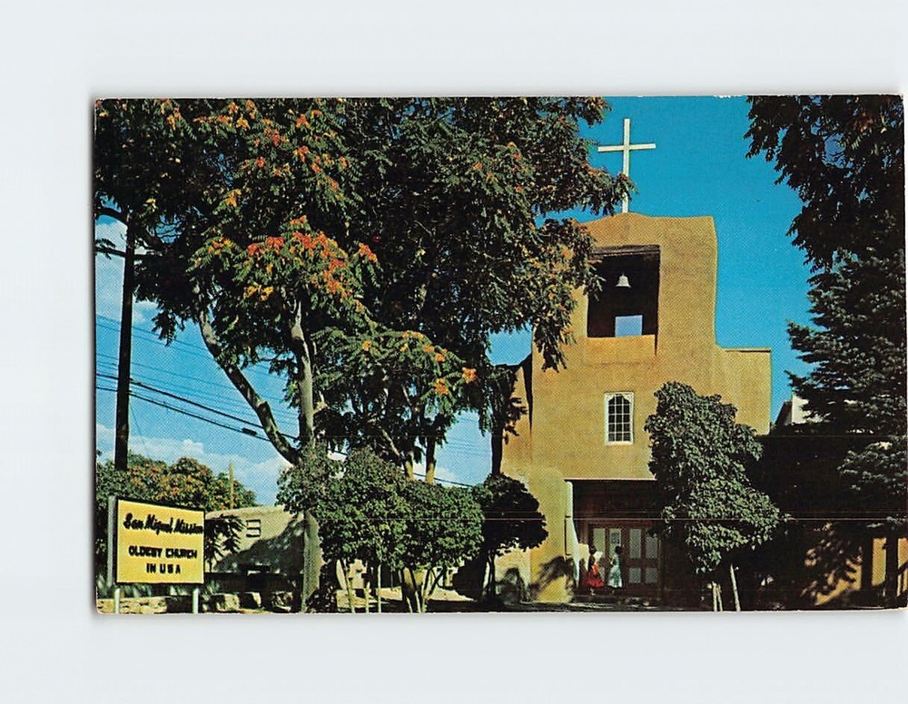 Postcard San Miguel Church Santa Fe NM USA