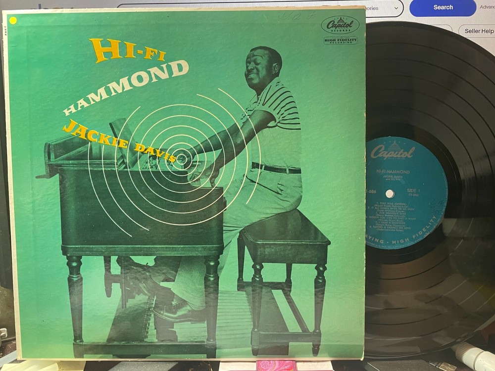 Jackie Davis Hi-Fi Hammond Jazz Organ LP 1956 Mono VG+ EX Condition
