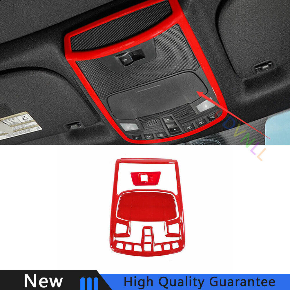 Fit For Ford F-150 2015-2020 Bright Red Front Reading Light Lamp Frame Trim 1PCS