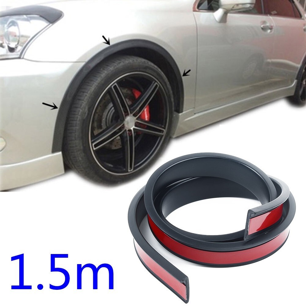 150x3.8cm Car Wheel Arch Trim Fender Flares Protection Guard Strips Rubber Black