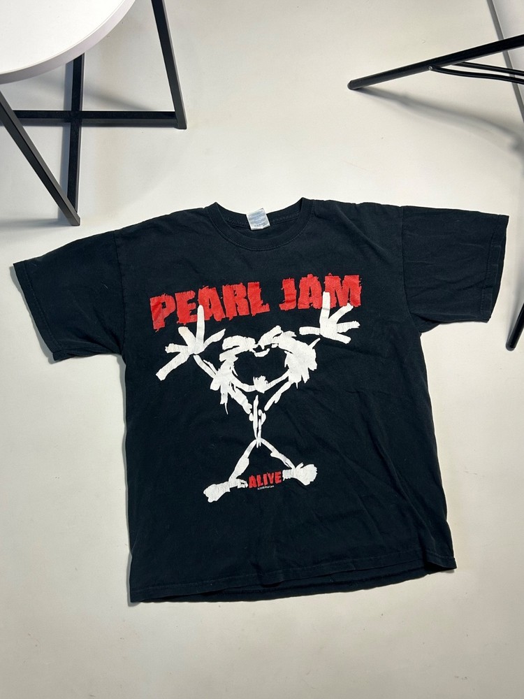 Vintage Pearl Jam Shirt Mens Large Black Alive Tour Band Setlist Graphic 2008