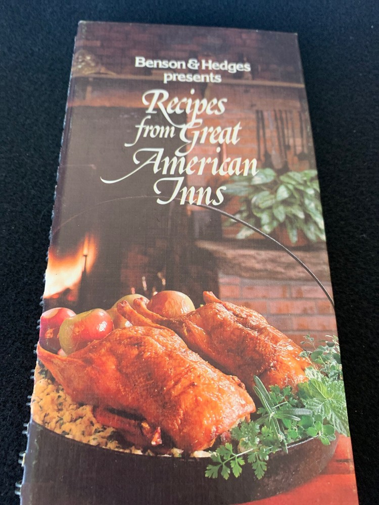 Vtg Benson And Hedges Recipes From The Great American Inns Spiral Cookbook  1981