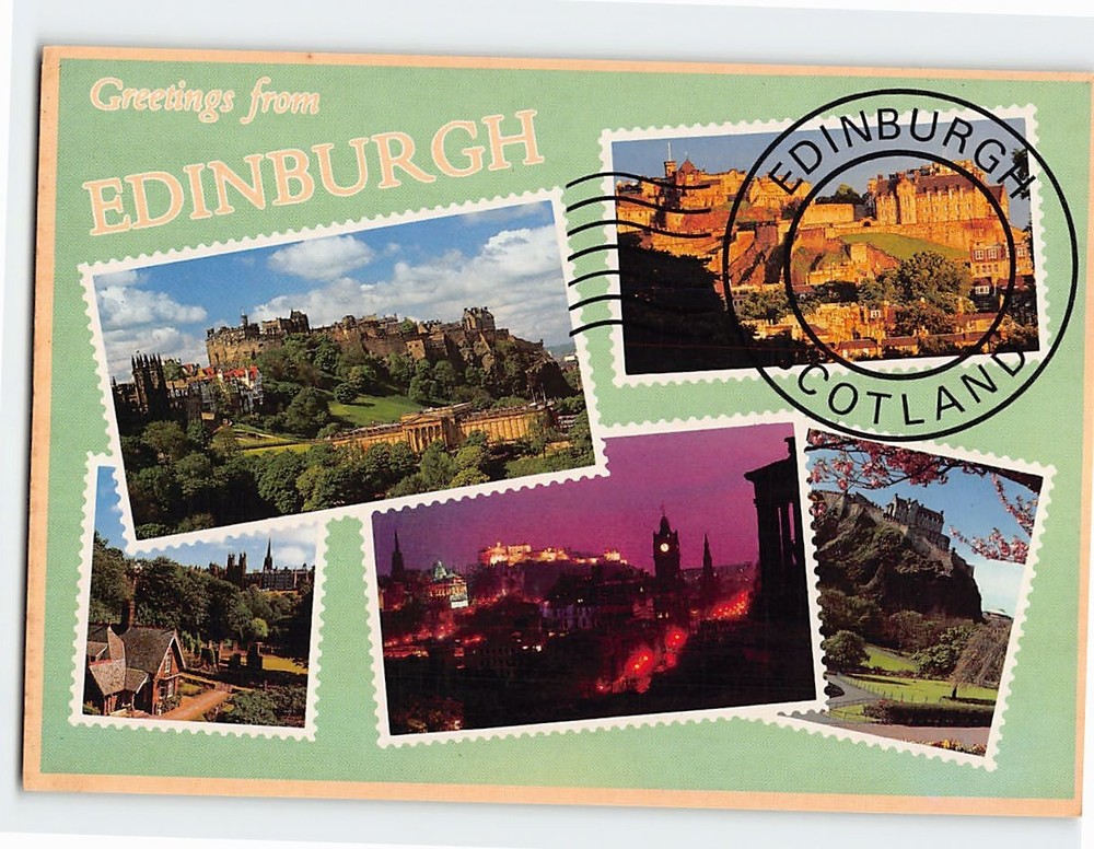 Postcard Greetings From Edinburgh Scotland