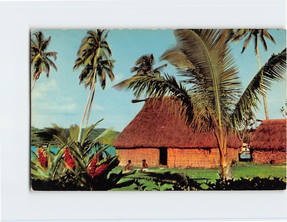 Postcard Fijian Bure Fiji