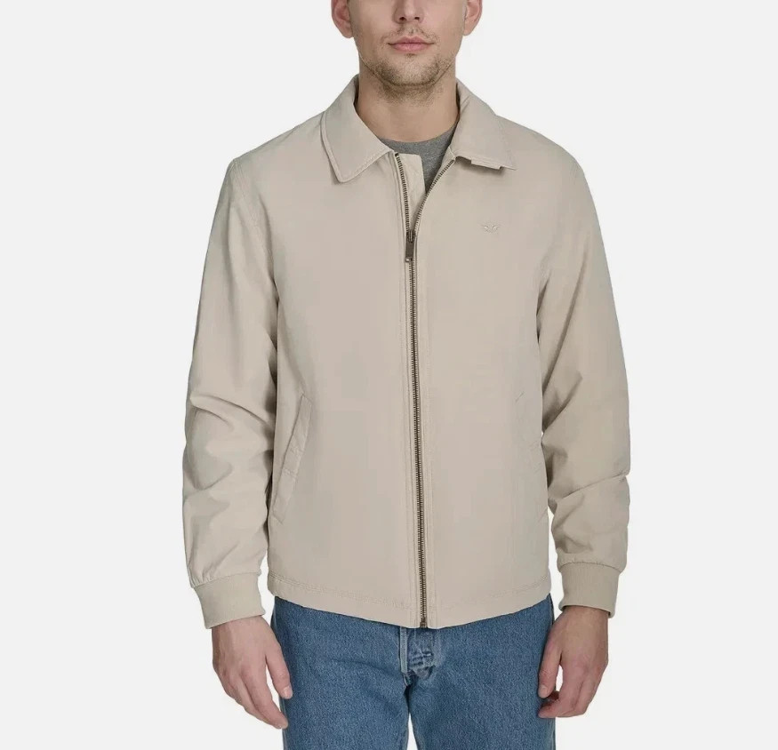 Dockers Men's Size XXL Full Zip Tan Bomber Jacket NWT