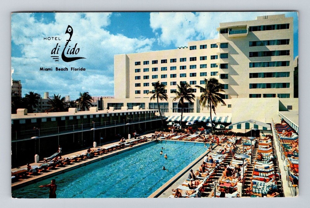 Miami Beach FL-Florida, DiLido Hotel, Advertising, Antique Vintage Postcard