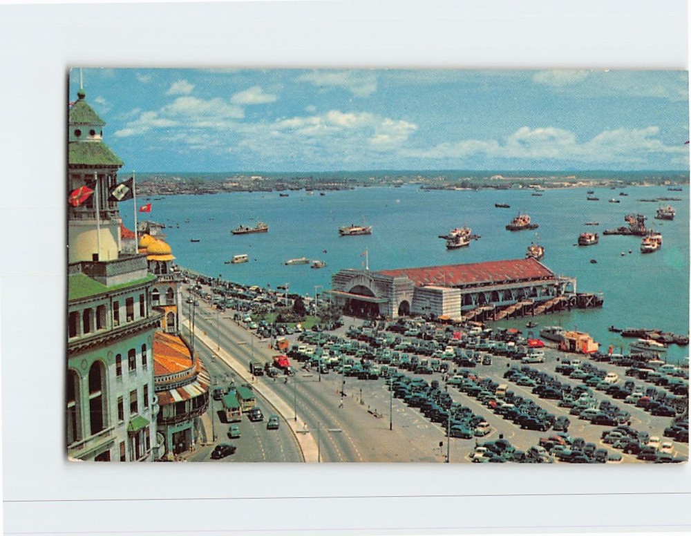 Postcard Aerial View of Collyer Quay Singapore