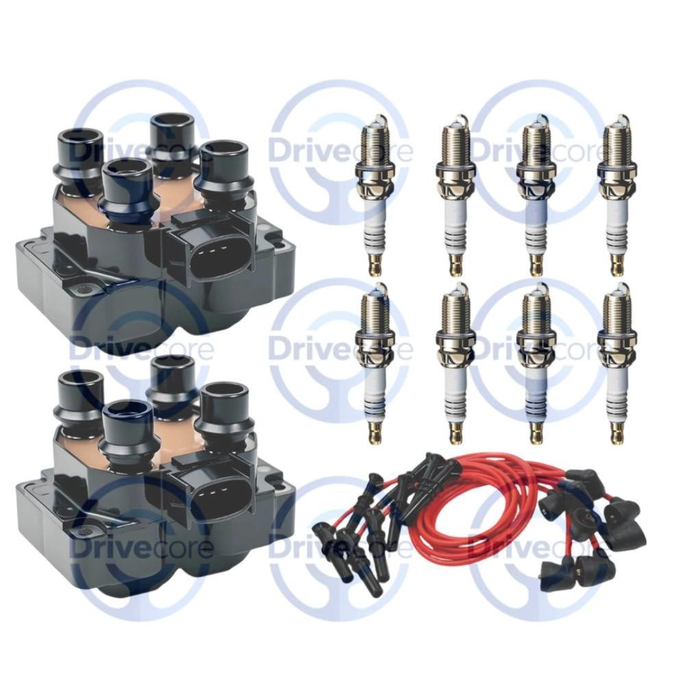 2x Ignition Coil & Iridium Spark Plug & Wire For Ford F-150 F-250 4.6L FD487