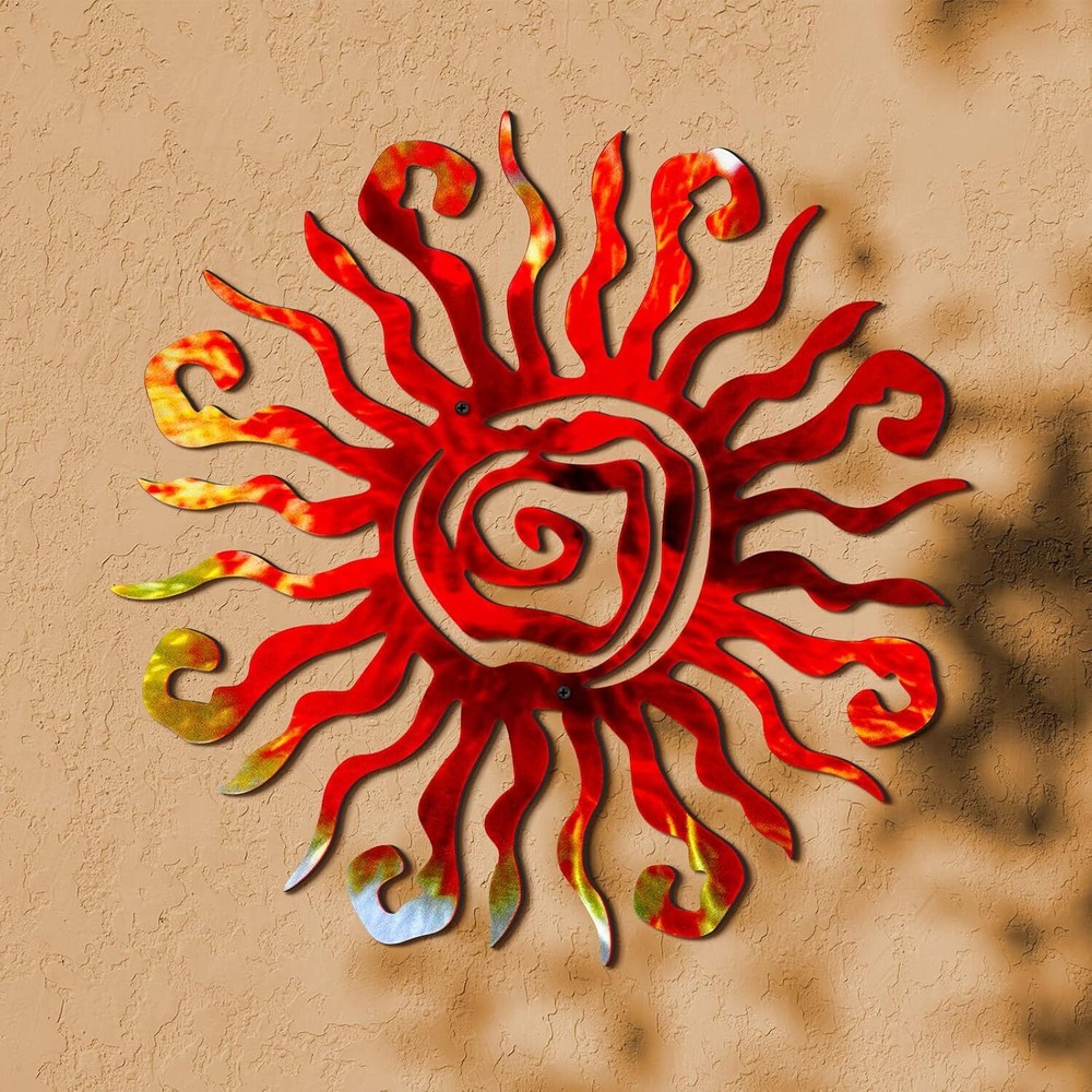 12 Inch Sun Metal Wall Art Outdoor Decor Wacky Large Sun Metal Art Sun Metal Wal