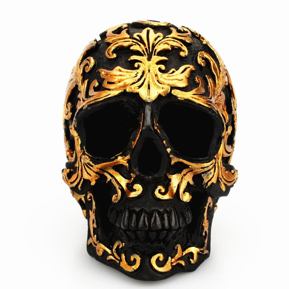 Figurines Skull Resin Carved Small Modern Novelty Multicolor Free Stand Decor