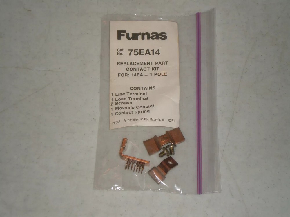 New! Furnas 75EA14 Kit Siemens Line & Load Terminal, Movable Contact, Spring