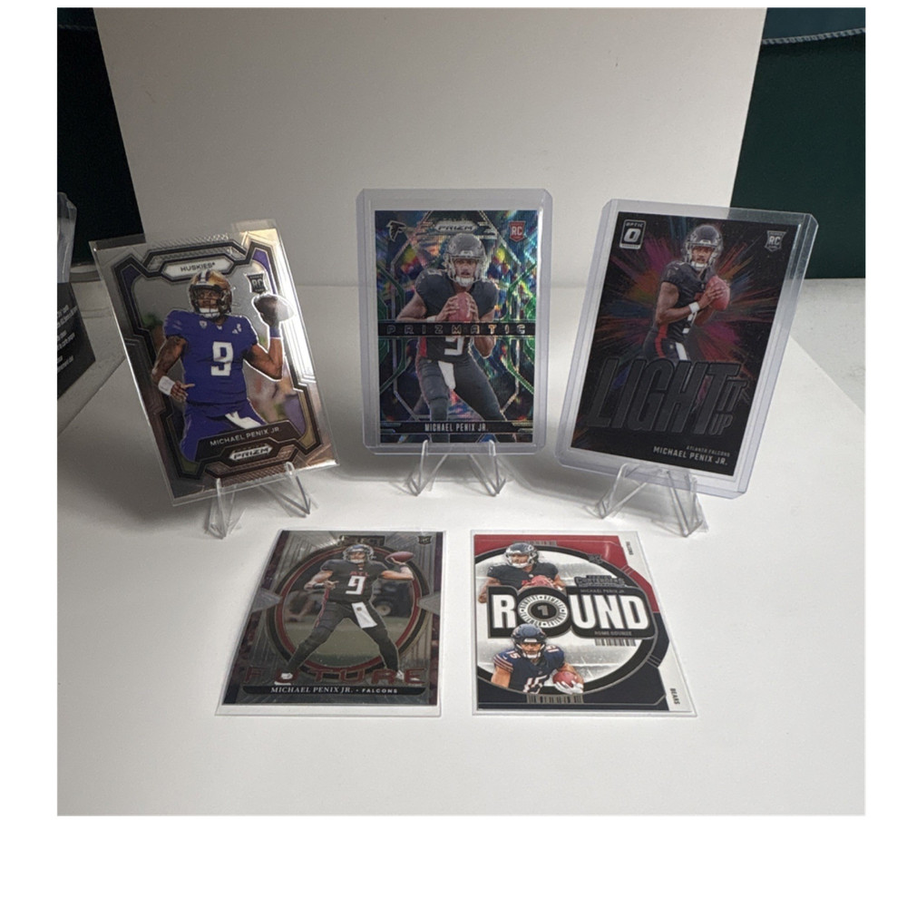 Panini Michael Penix Jr Falcons 2024 Rookie Card Lot 5 Prizm Optic