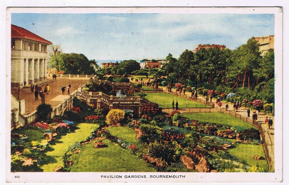 Postcard Pavilion Gardens Bournemouth England UK