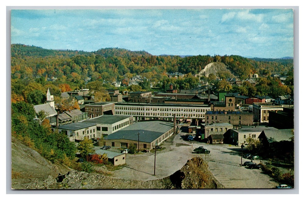 White River Junction VT Vermont Coolidge Hotel Bird's-Eye View Chrome Postcard