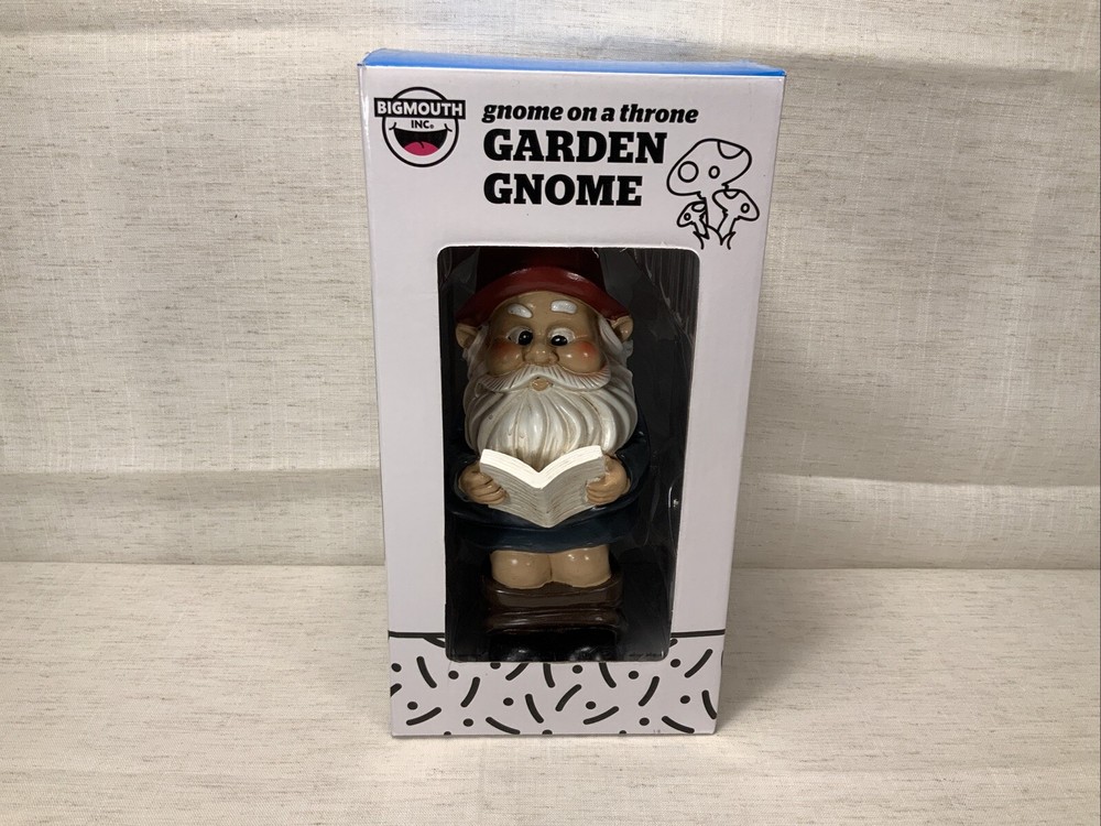 BigMouth Inc. Gnome on a Throne Garden Gnome - Outdoor / Indoor Funny Statue