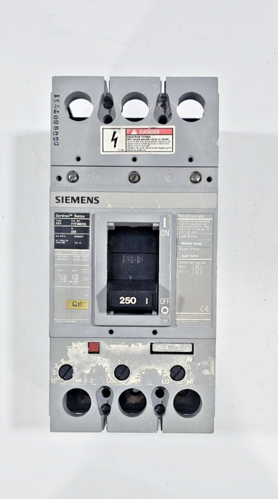 Siemens Sentron Series FFF FFF3M250 Circuit Breaker 250A 3Poie 65kA 600V @03