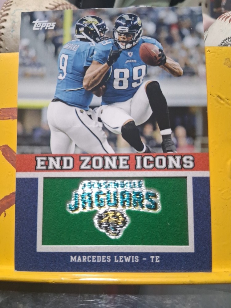 Marcedes Lewis 2011 Topps #EZI-38 End Zone Icons Patches Jacksonville Jaguars