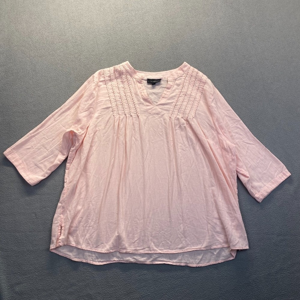 Lane Bryant Blouse Women's Size 22/24 100% Cotton,Lighweight,3/4 Sleeve,Casual