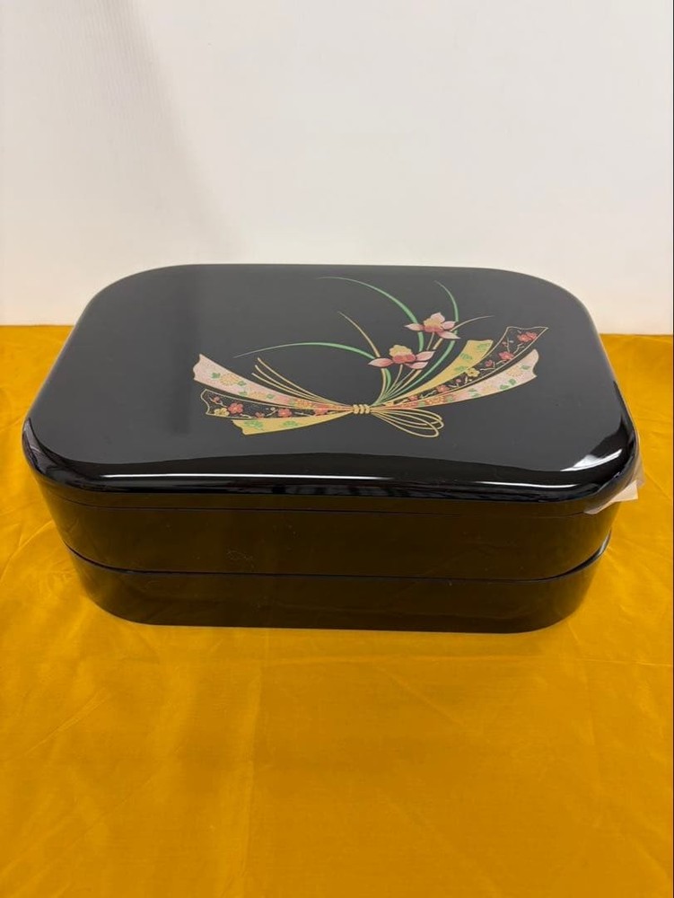 Aizu Lacquerware 2-Tier Food Box Traditional Japanese Craft