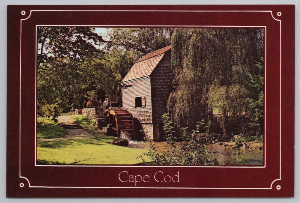 State View~Grist Mill @ Cape Cod Massachusetts~Continental Postcard