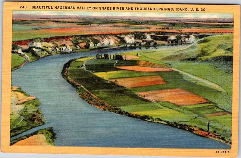 Postcard AERIAL VIEW SCENE Thousand Springs Idaho ID m/09 AK5388