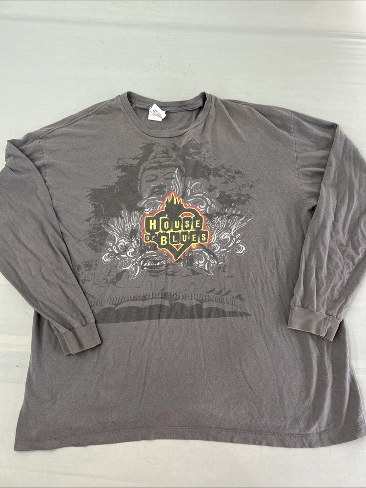 House of Blues Vintage Y2k Buddha Shirt Rock Band Tee Skater Grunge Mens 2XL