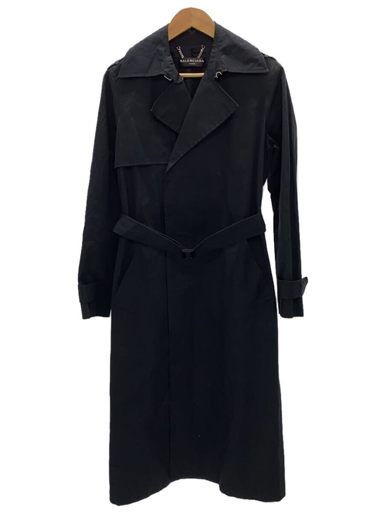 Balenciaga Trench Coat/46/Cotton/Nvy/Plain/460584 Ttb01// 30501