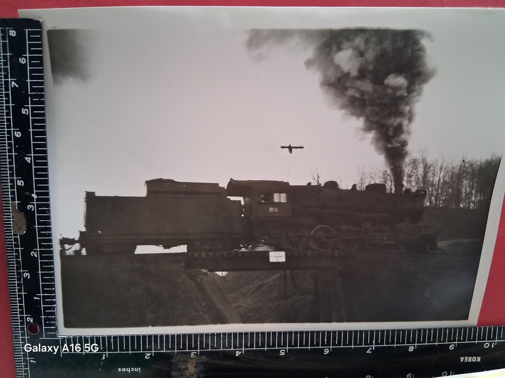 Western Allegheny Railroa 2-8-0 Locomotive #86 Orig B&W Photo Crossing Trestle