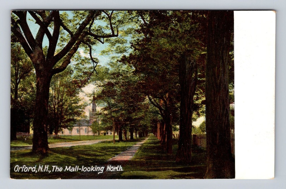 Orford NH-New Hampshire, The Mall Looking North, Antique, Vintage Postcard