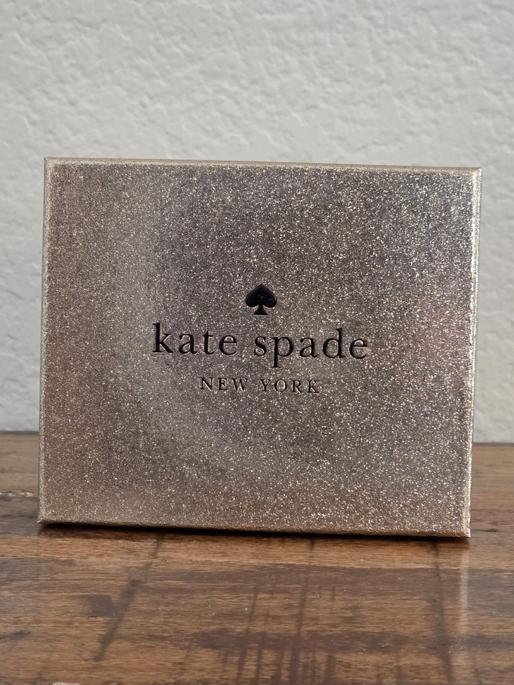 Kate Spade KE448 Black Shimmer Glimmer Glitter Slim Card Holder +NEW+