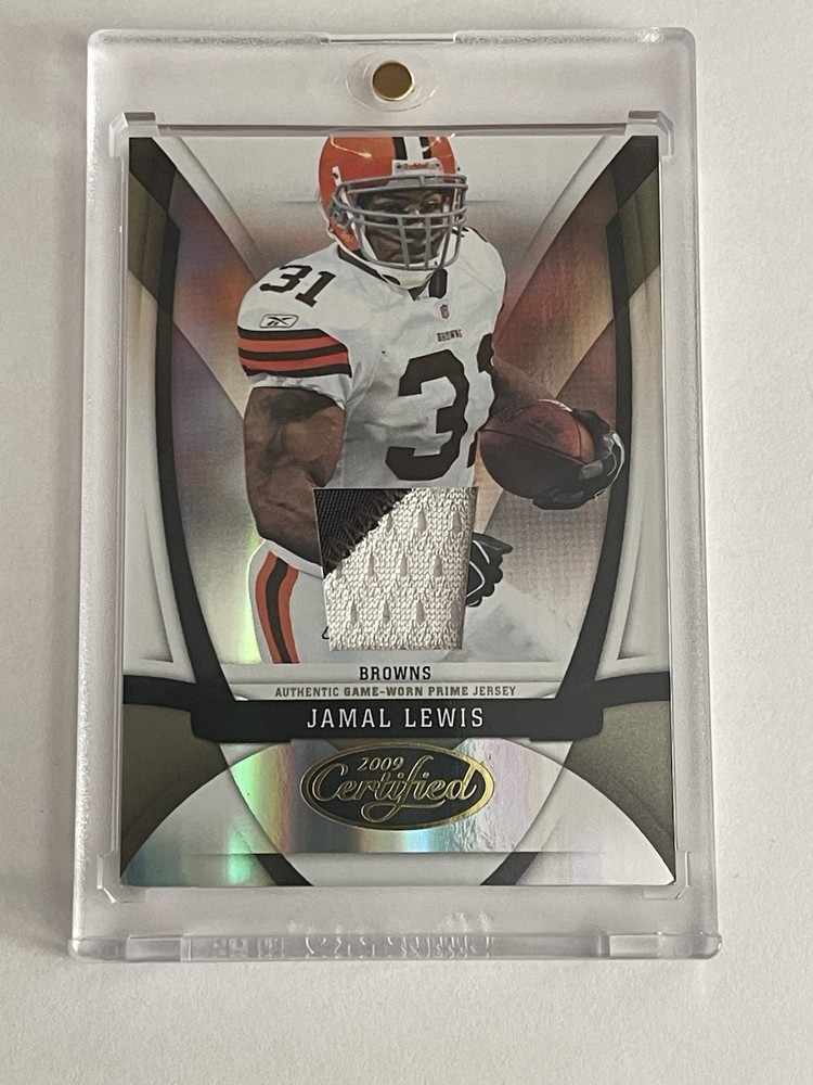 2009 Certified - Jamal Lewis #32 Mirror Gold Materials Prime /50 (MEM)
