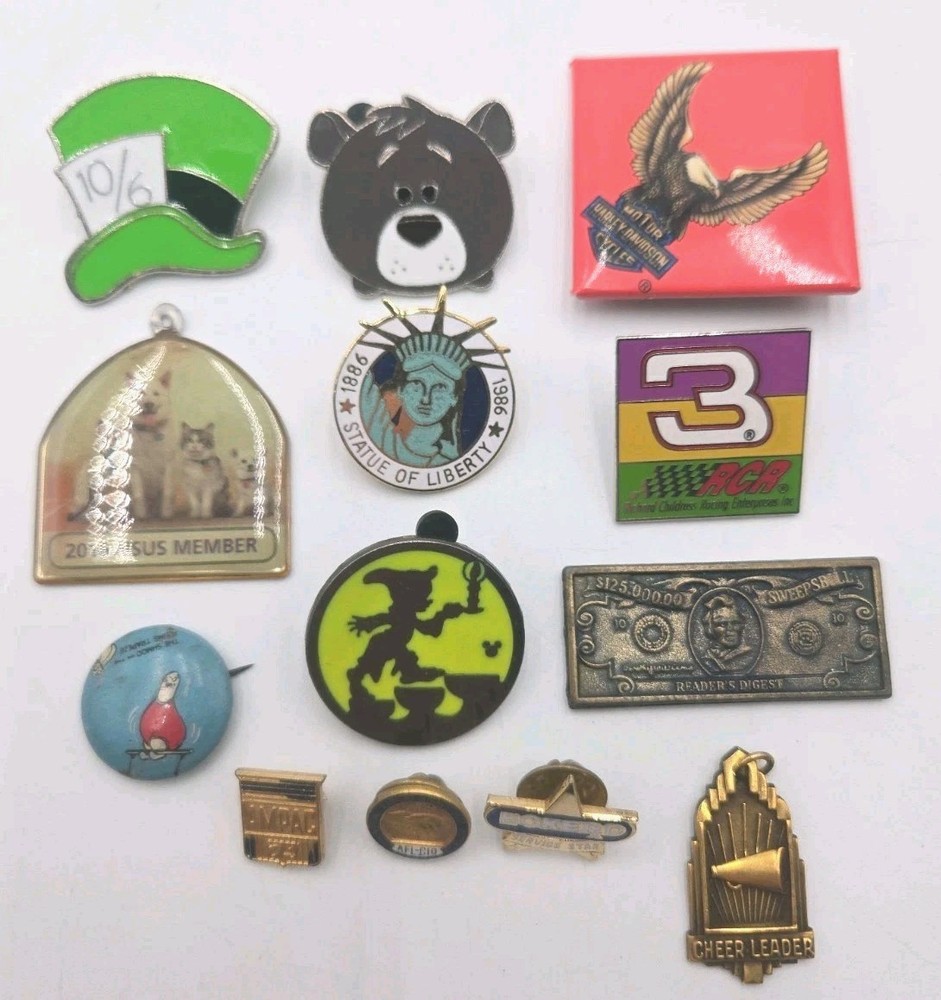 Vintage Pin Lot Mixed Collectible Disney Harley Olympics Humane Society...