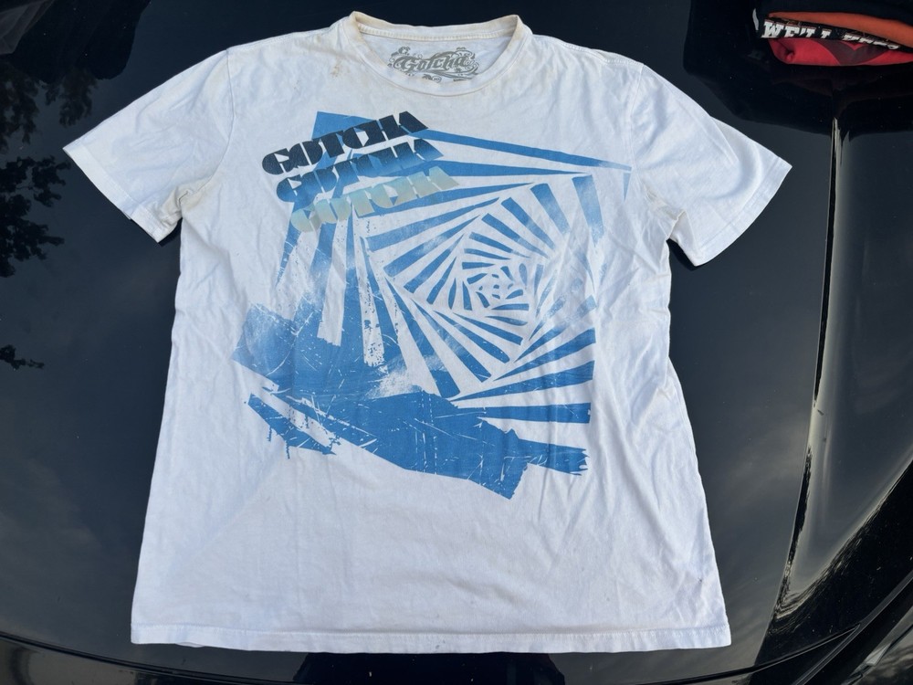 Vintage Gotcha Shirt Mens XL White Y2K 2000s Punk Grunge Skater Surf Beach Skate