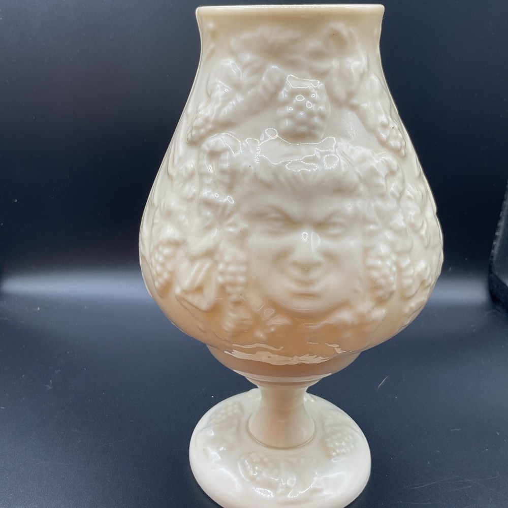 Vintage 80’s Belleek Porcelain Face Mask Bacchus Hurricane Fairy Candle Holder