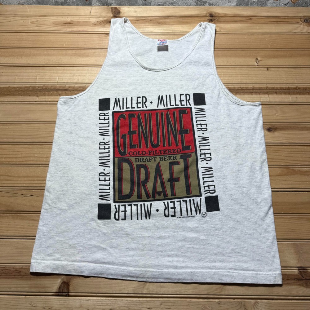 Vintage 1994 Miller Genuine Draft Beer Cold Filtered Promo Tank Top USA Made XL