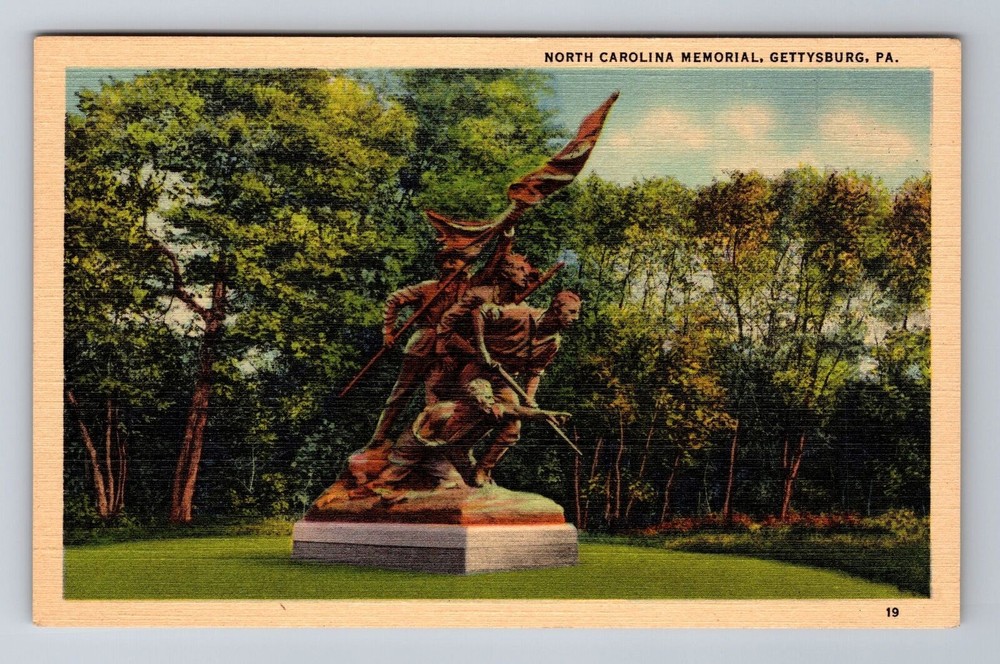 Gettysburg PA-Pennsylvania, North Carolina Memorial, Antique, Vintage Postcard