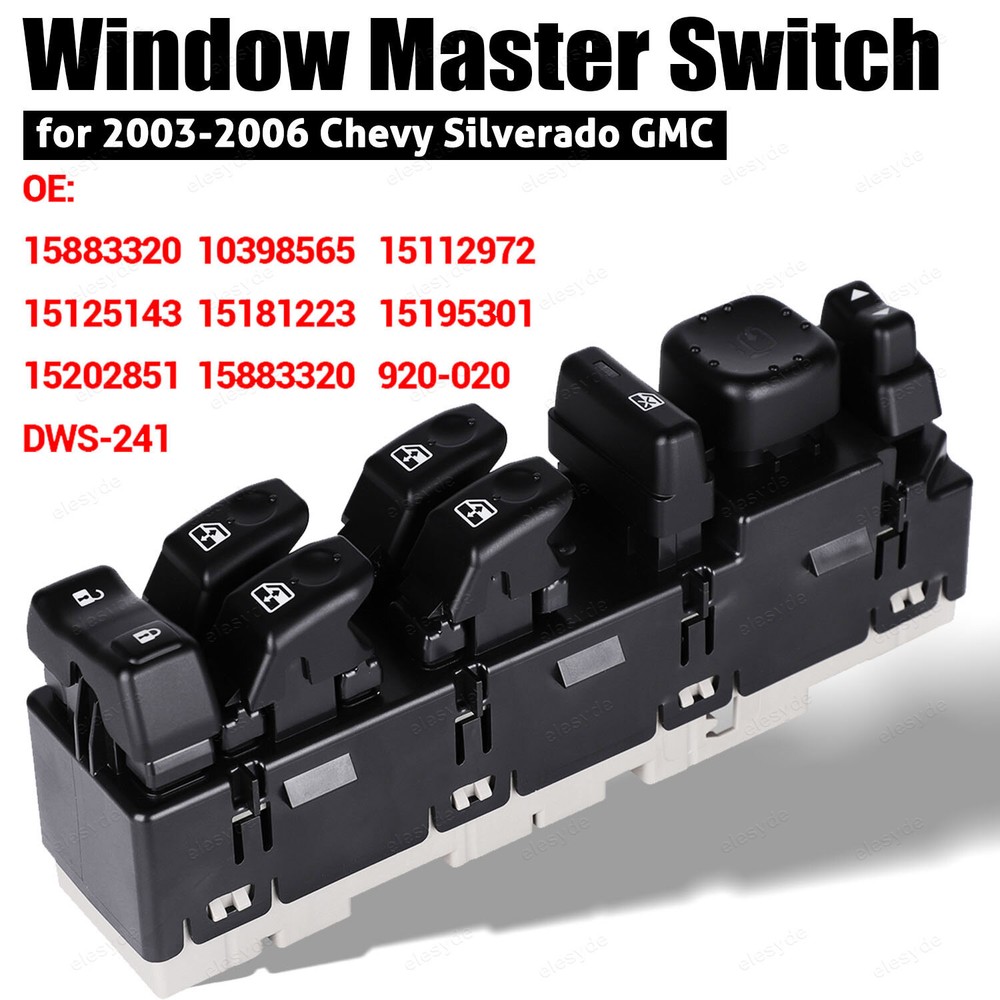 for 2003-2006 Chevy Silverado GMC Driver Left Master Power Window Control Switch