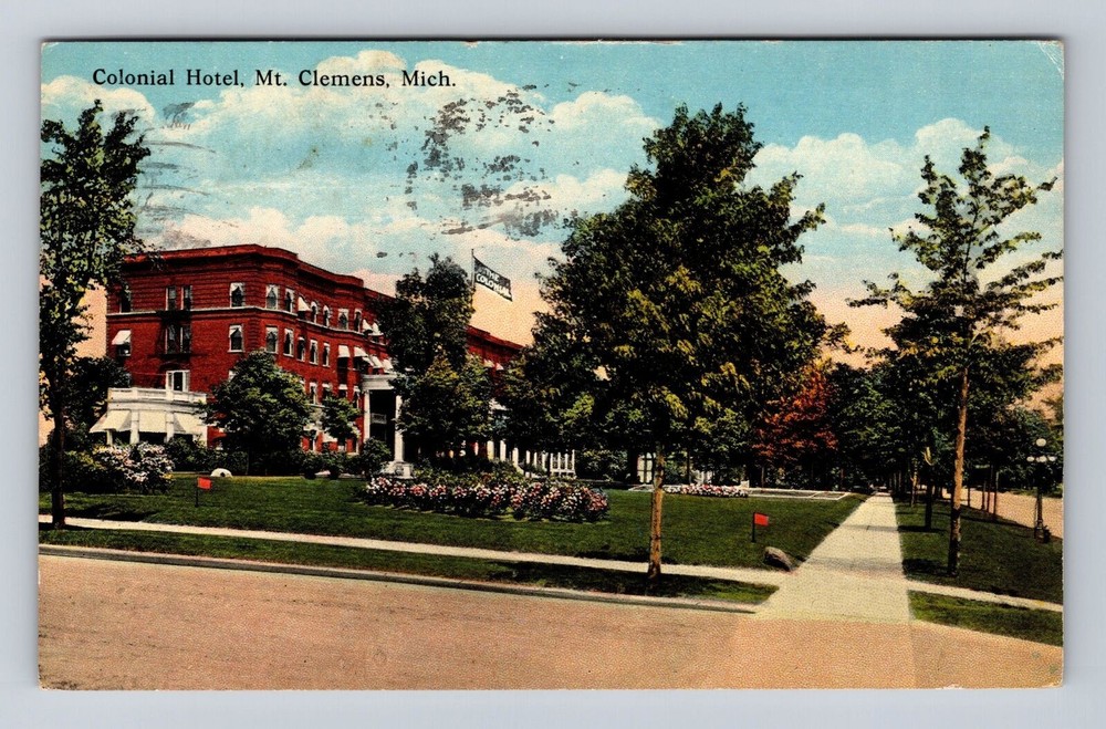 Mt Clemens MI-Michigan, Colonial Hotel, Advertising, Antique Vintage Postcard