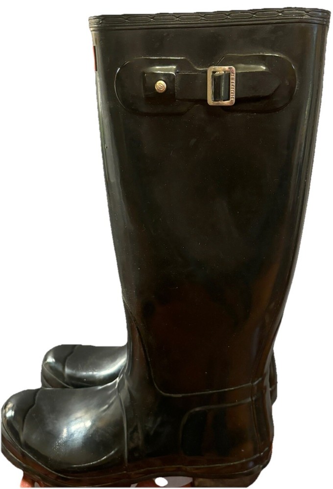 Hunter Original Gloss Tall Rain Women's 10/Men's 9 Black Shiny
