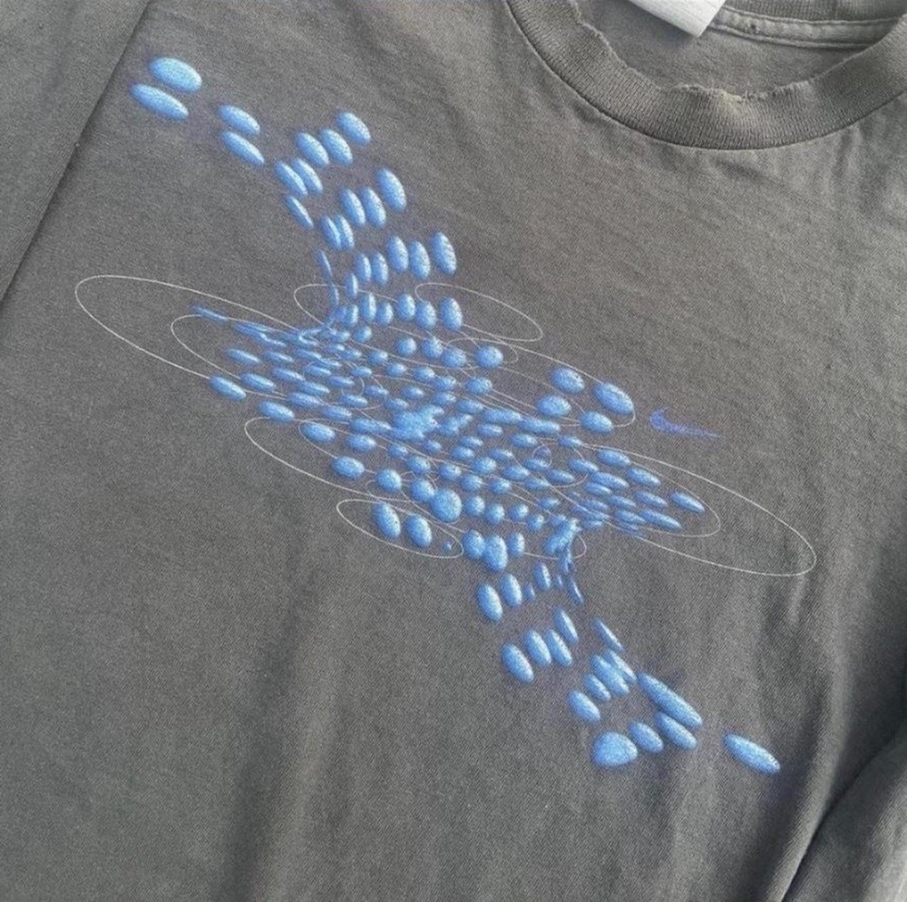 90s - 2000s Silver Tag VTG Nike 3D Graphic Computer Digital y2k Long Sleeve