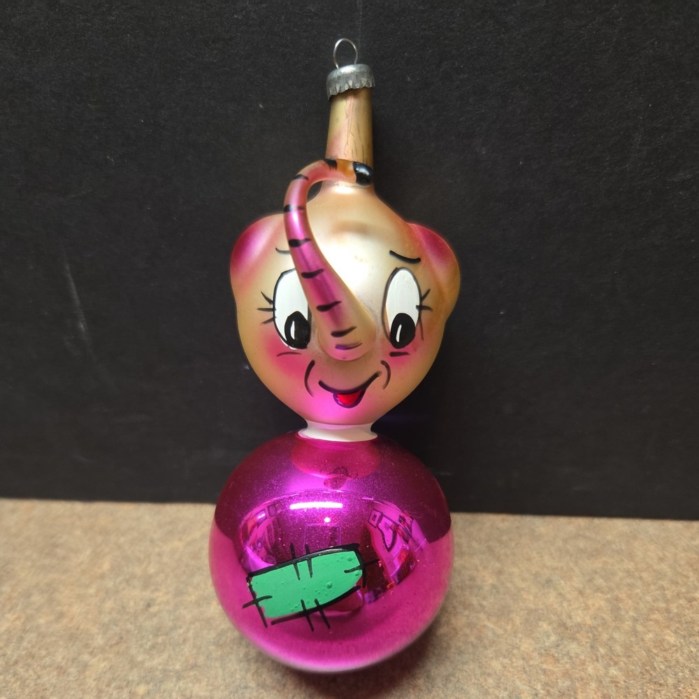 Ornament RARE Vintage DeCarlini Blown Glass ELEPHANT ITALY Pink 4.25”