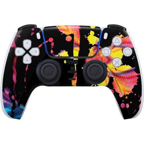 Abstract Art PS5 Controller Skin - Chromatic Splatter Black-image