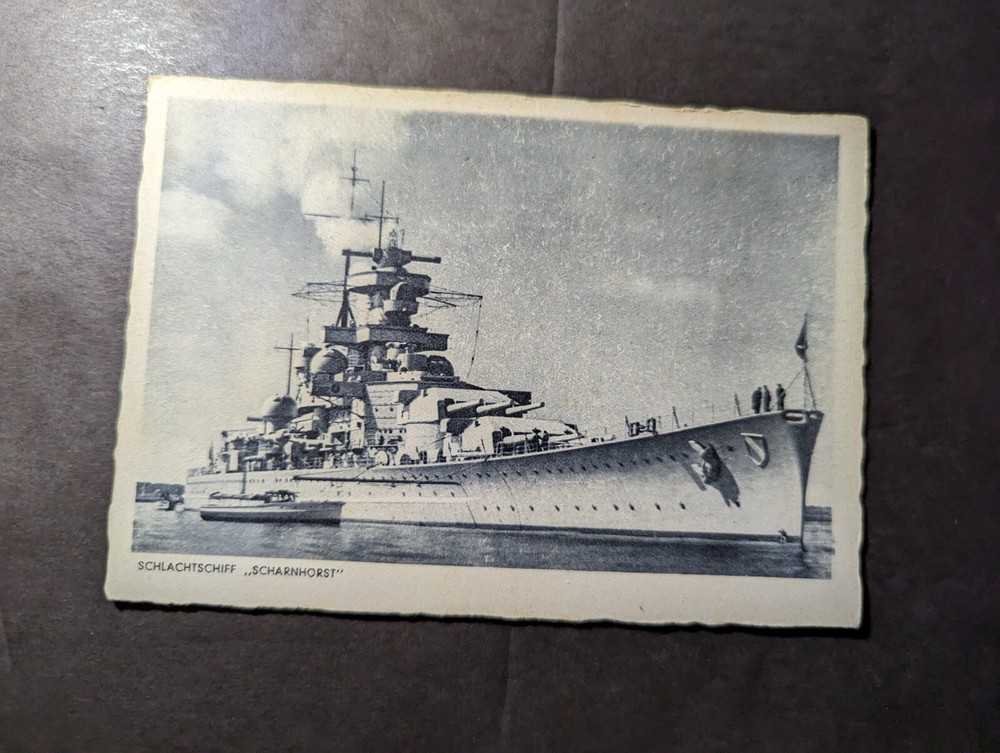 Mint Germany Military Naval Ship RPPC Postcard Battleship Scharnhorst