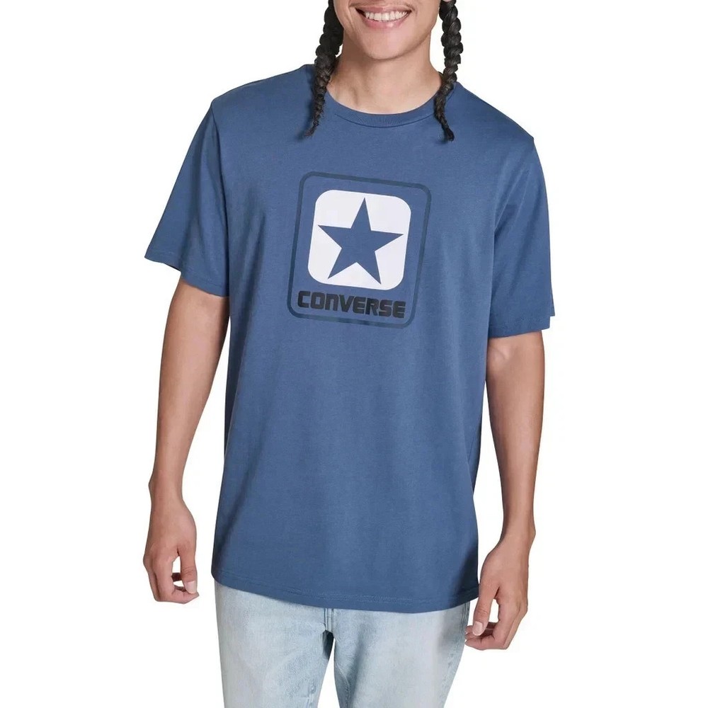 Converse Men's Size XXL Blue Logo Short Sleeve T-Shirt Tee NWT