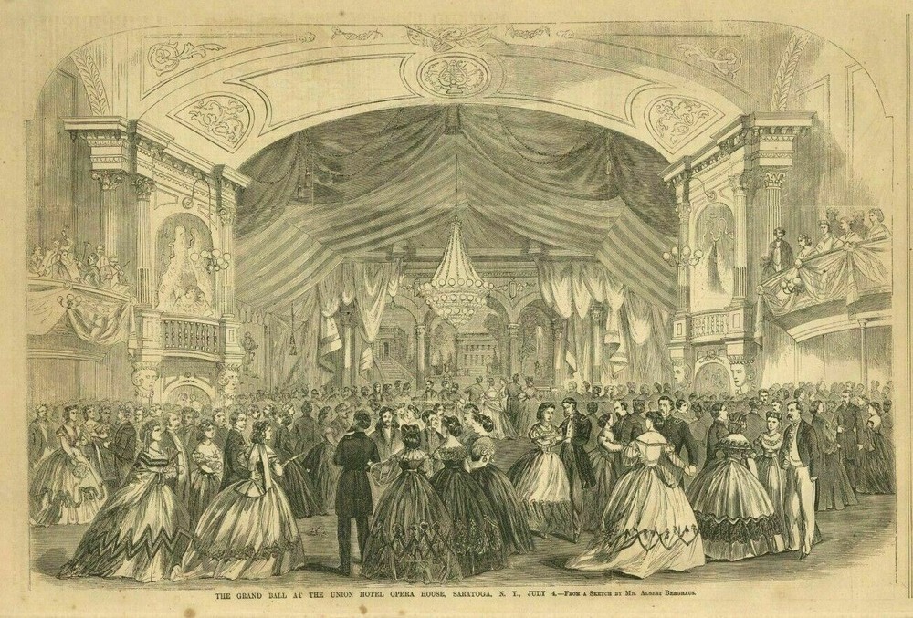 GRAND BALL AT THE UNION HOTEL OPERA HOUSE SARATOGA NEW YORK FASHION ARCHITECTURE