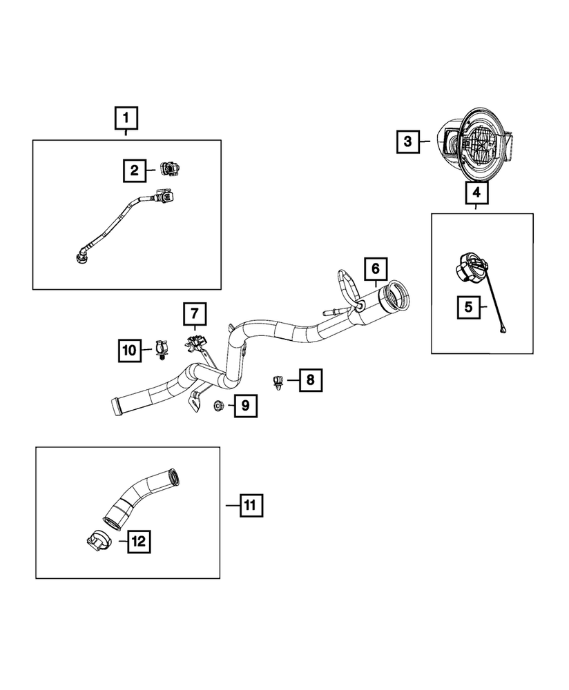 Genuine Mopar Fuel Filler Tube 68156260AC