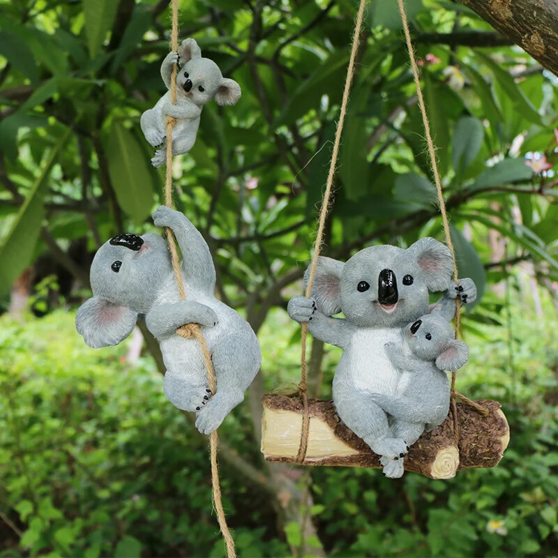 Resin Koala Bear Garden Statue for Outdoor Lawn and Patio Decor