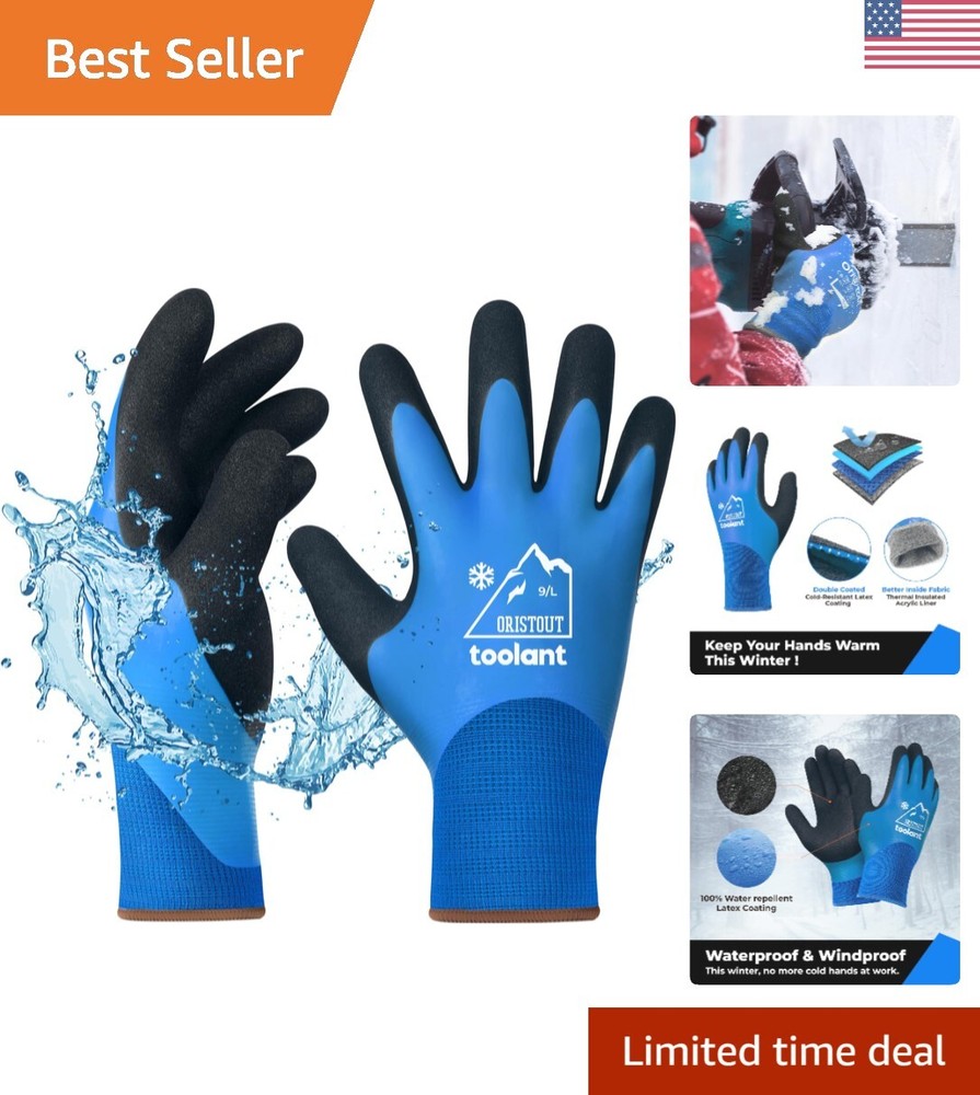 Waterproof Winter Work Gloves with Touchscreen - Thermal Insulated in Blue