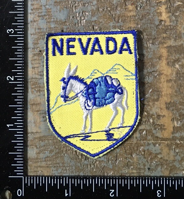 Vintage NEVADA Trail Mule State Travel Souvenir Iron-On Patch 1970’s Voyager